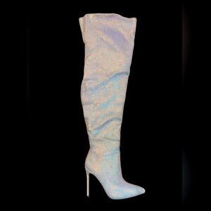 Jacobies Thigh High Glitter Heeled Boots